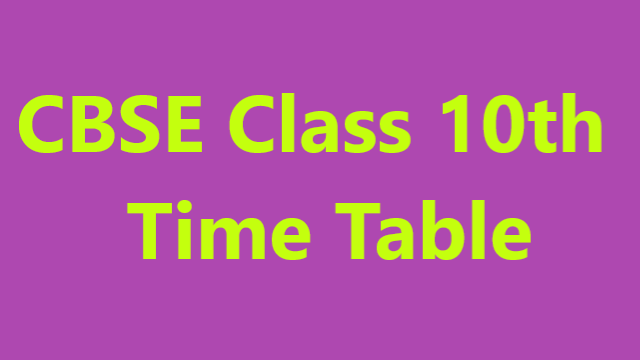 CBSE Term 2 Time Table