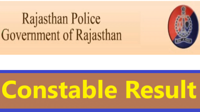 Rajasthan police constable result 2022
