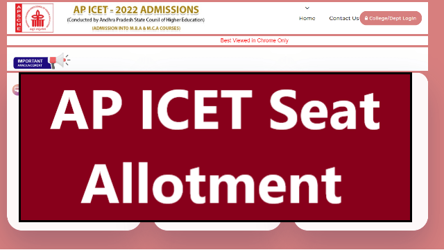 AP ICET Seat Allotment Result 2022