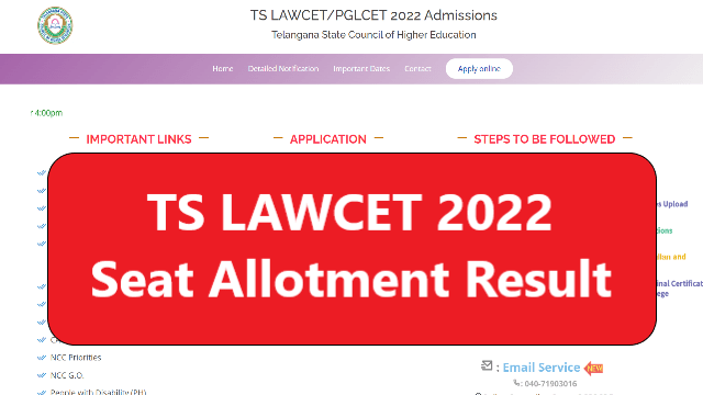 TS LAWCET 2022 Seat Allotment Result