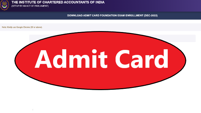 ICAI CA Foundation Admit Card