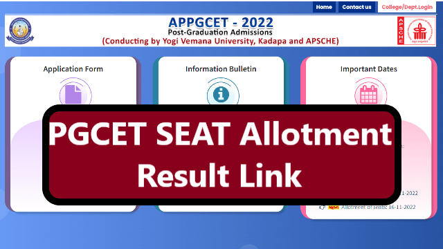 AP PGCET Seat Allotment 2022 Result