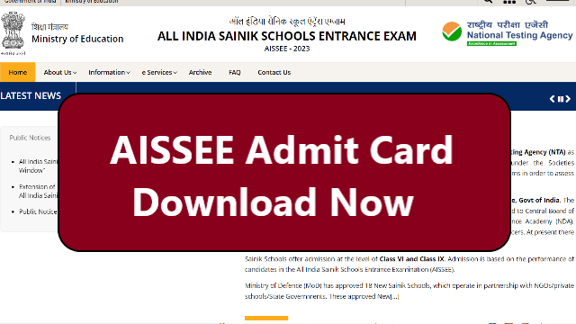 Sainik School Admit Card 2023