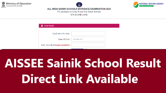 AISSEE Sainik School Result 2023