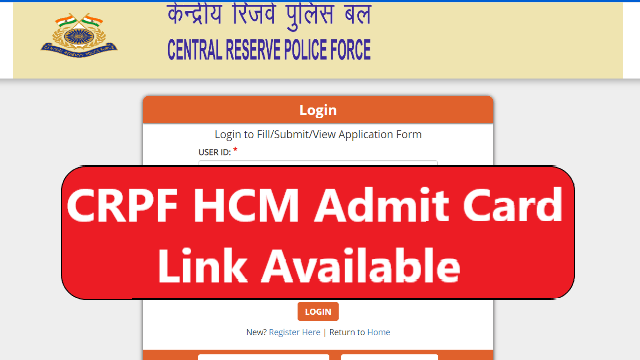 CRPF Head Constable Ministerial Admit Card 2023