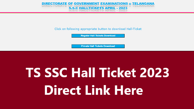 TS SSC Hall Ticket