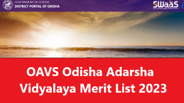 OAVS Odisha Adarsha Vidyalaya Merit List 2023