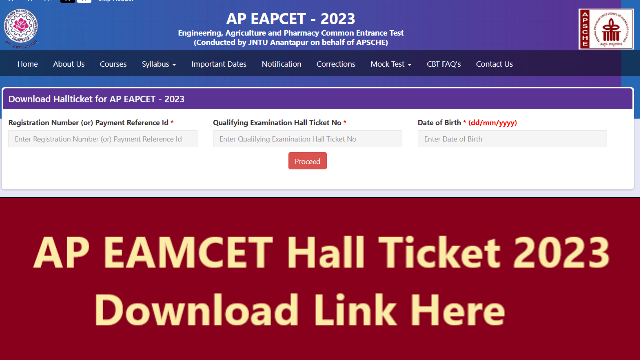 AP EAMCET Hall Ticket 2023