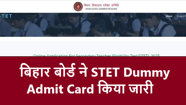 BSEB Bihar STET Dummy Admit Card 2023