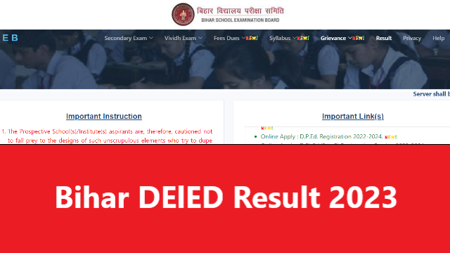 Bihar DElED Result 2023